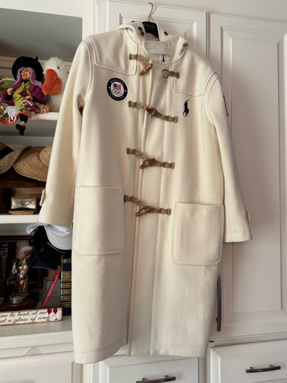 Polo by Ralph Lauren Olympic Cream Toggle Coat XS. Authenticity Tag